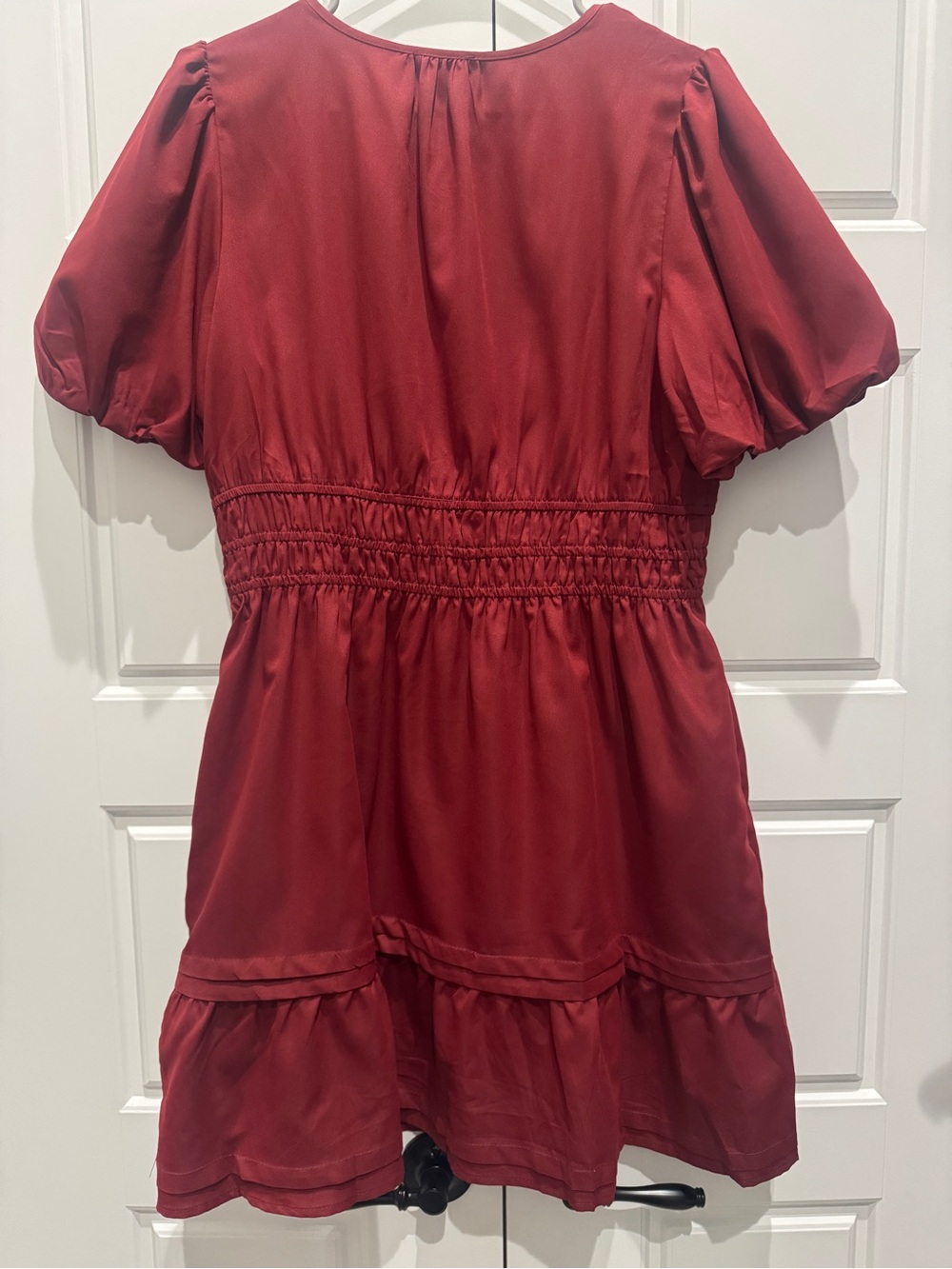 JODIFL Red Mini Dress with Puff Sleeves - Picture 3 of 7